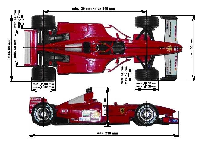 - max. rázvor 106 mm 5. Kategória 1:24 - FORMULE - model formule 1 je model s odkrytými kolesami, ktorého rozmery sú určené rozmerovým plánikom - nesmie byť priehľadná a musí byť farebne vyhotovená.