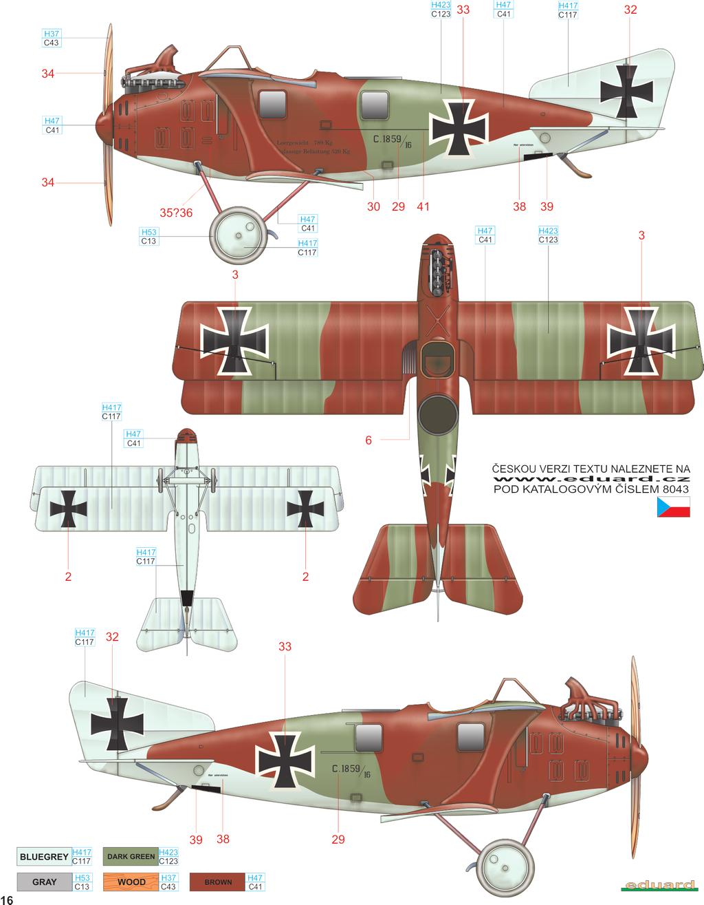 D 1859/16, Bayerische Flieger Schule 5, 1917 In 1917, this Roland C.II served with Bayerische Flieger Schule 5, a training unit.