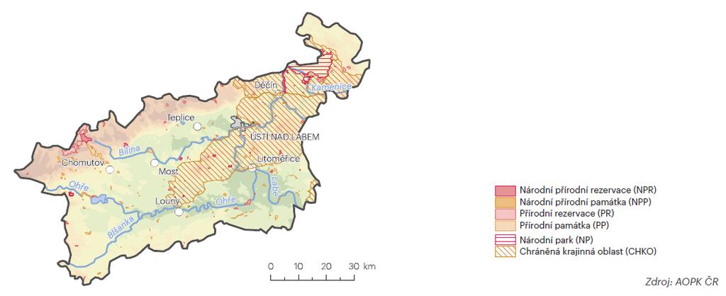 1.33. Kokořínský bioregion zasahuje do Ústeckého kraje jen nepatrným severozápadním výběžkem mezi obcemi Sukorady a Úštěk.