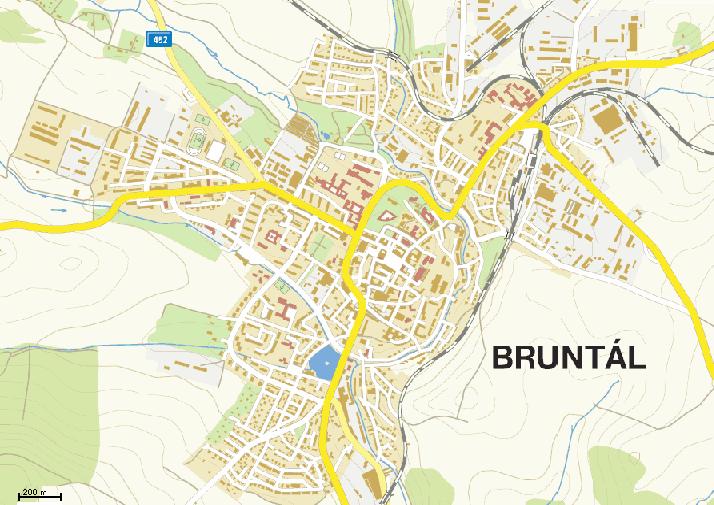 Podmínky návrhu základnových stanic města Bruntál Při návrhu rozmístění základnových stanic ve městě Bruntál se vycházelo ze skutečnosti, že je hustota obyvatel nerovnoměrná a tudíž i rozmístění a