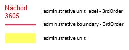KAPITOLA 4. SLUŽBY Obr. 4.2: Ukázka grafické legendy vrstva AU.3rdOrder.Okres z tématu Územní správní jednotky sekcích.