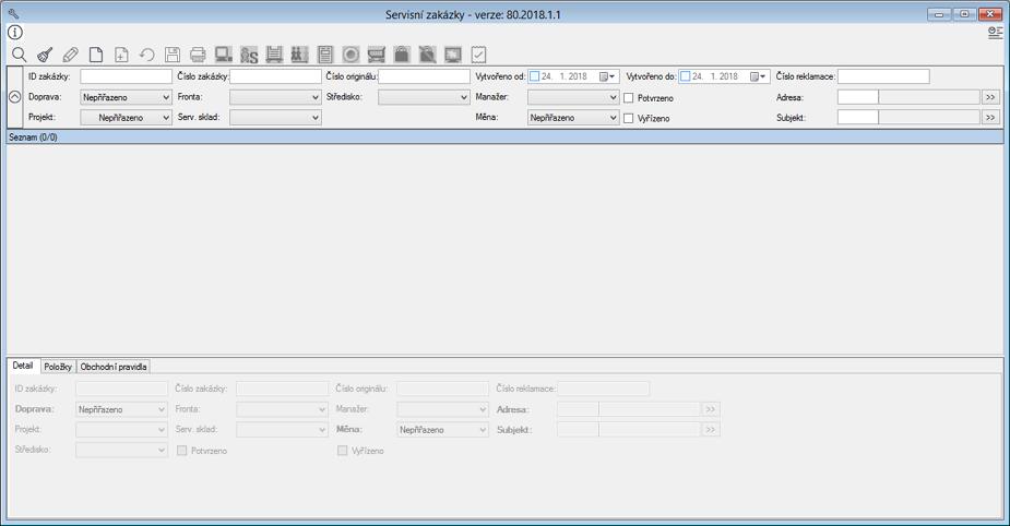 Verze 1.9.8.0 Nový modul Servisní zakázky Do systému byl přidán nový modul Servisní zakázky. Nachází se v části sklad. Tento modul je více popsán ve standardní nápovědě systému.