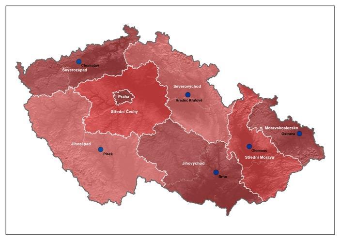 Odbor Evropské územní spolupráce Celkem 54 zaměstnanců Ředitel odboru - Mgr.