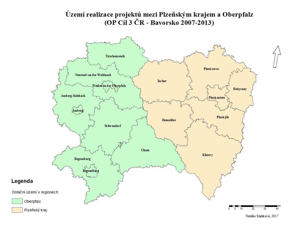 5 Analýza projektů přeshraniční spolupráce v regionech Plzeňského kraje a Oberpfalz V OP PS Cíl 3 ČR Bavorsko 2007-2013 byla společně s dalšími lokalitami podpořena spolupráce Plzeňského kraje a