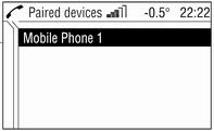 Keď sa proces vyhľadávania ukončí, Bluetooth zariadenia sú uvedené v ponuke Found devices (Nájdené zariadenia). 6. Zvoľte požadovaný mobilný telefón.