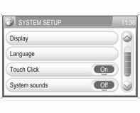 Úvod 19 Poznámky V menu SETUP (NASTAVENIE) nie je možné zvoliť tlačidlo obrazovky Audio, ak je hlasitosť nastavená na nule. Úprava stupňa prispôsobenia hlasitosti: nastavte Speed vol.