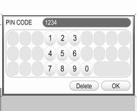 8 Úvod Poznámky Podrobný popis obsluhy menu pomocou dotykovej obrazovky alebo multifunkčného gombíka 3 12. 1. Zvoľte tlačidlo obrazovky OK. Zobrazí sa klávesnica pre zadanie PIN kódu.