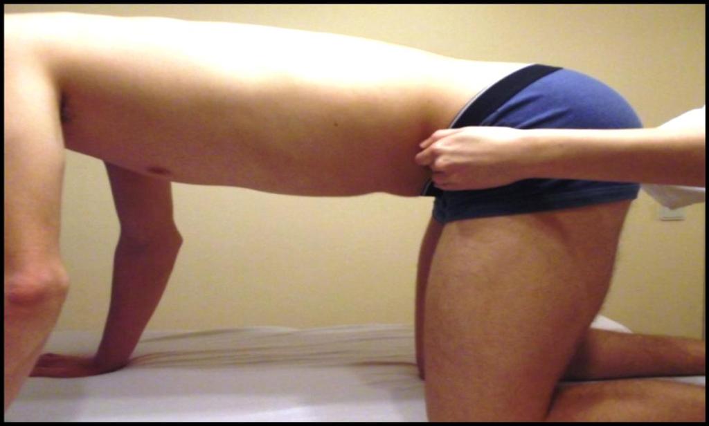 Provedení testu: Pacient se nejprve nadechne tak, aby byla spodní část břicha relaxována.