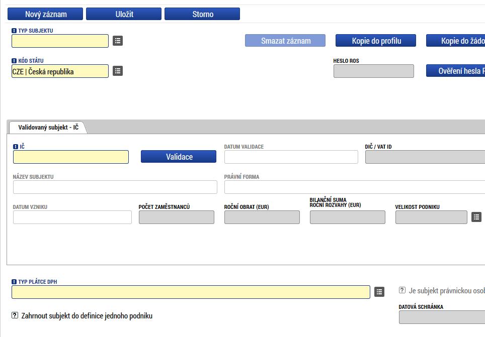 1. Klikněte zde 2. 3. 4. 5. Klikněte zde Pokud Vše organizace není v registru osob - systém hlásí Zadané IČ nebylo zvalidováno, zkontrolujete jeho správnost.