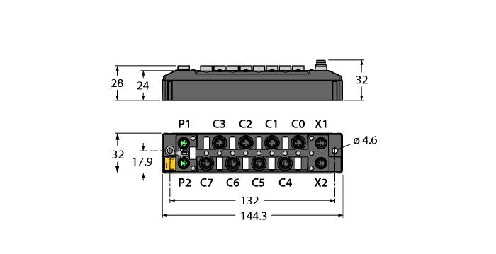 PROFINET stanice, EtherNet/IP stanice nebo Modbus TCP slave integrovaný ethernet přepínač 10 Mbps / 100 Mbps připojení na ethernet: 2x 4pinový M8 pouzdro vyztužené skleněnými vlákny testováno na