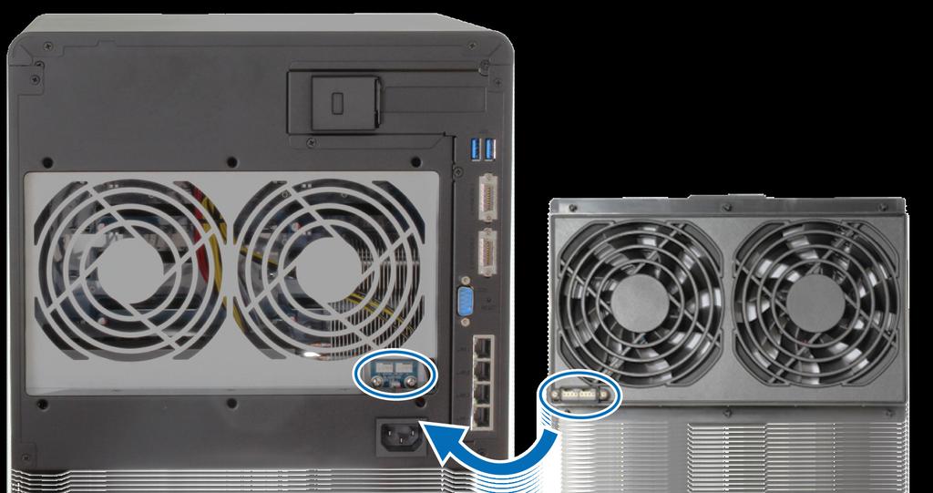 Postup výměny modulu systémového ventilátoru: 1 Vypněte zařízení DiskStation.