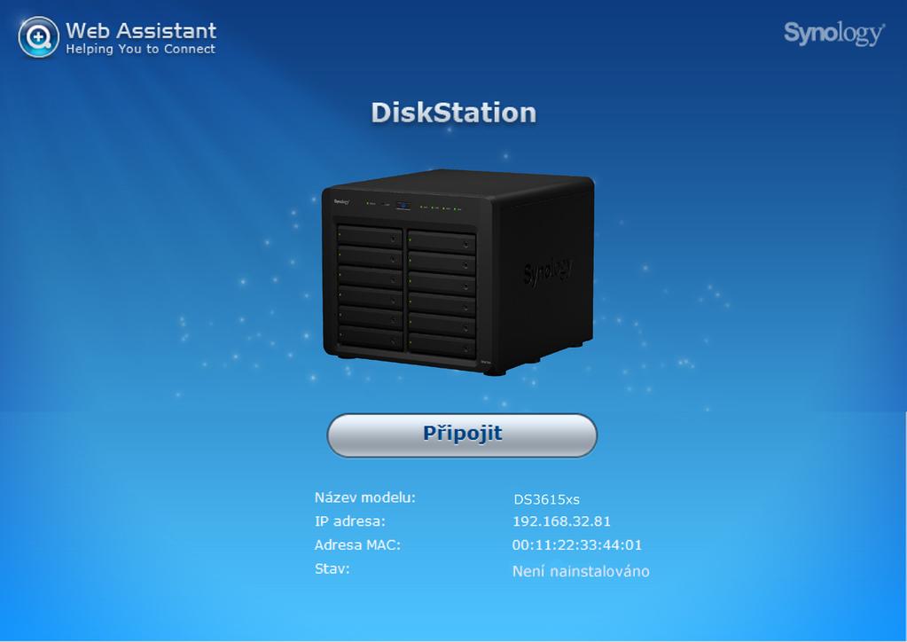 Kapitola 3 Instalace systému DSM na zařízení DiskStation Jakmile bude nastavení hardwaru dokončeno, spusťte na zařízení DiskStation instalaci DiskStation Manager (DSM) jedná se o operační systém