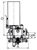 4.30 Valves and cocks Регулирующая арматурa, Ventile und Hähne, Regulační armatury A B C D Sandwich between small flanges, manually S - S Затвор лекажный межфланцевый C - C,