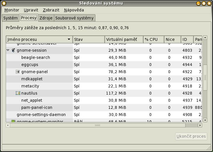 Kapitola 4 Procesy 53 přesně opačně než hodnoty priorit: čím vyšší priorita, tím nižší hodnota nice.