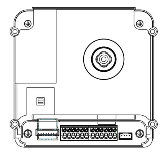 2.2 Zapojení a instalace VTO2000A, VTO2000A-C a jejich modulů Zadní strana venkovní jednotky VTO2000A a VTO2000A-C 1 2 3 4 5 1. Nastavení úhlu kamery s fixací 2.