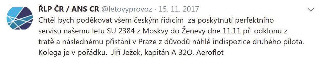 Nově byl v rámci kolektivního vyjednávání s odborovou organizací PV OSD dohodnut příspěvek na rehabilitační péči pro zaměstnance vykonávající pracovní činnost pilota a inspektora kalibrace.