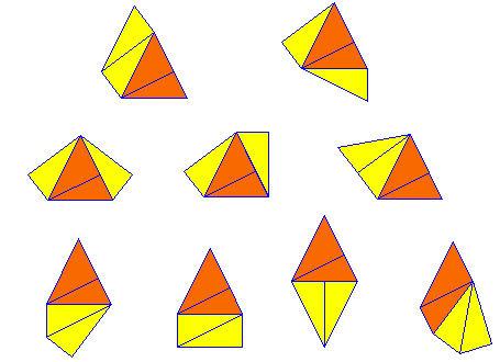 F. Roubíček: Geometrické modelování 73 vhodné vést žáky k objevení postupu, kdy z jednoho mnohoúhelníku získají rozdělením a přemístěním jeho části další, jak je barevně naznačeno na obr. 4 a 5. Obr.
