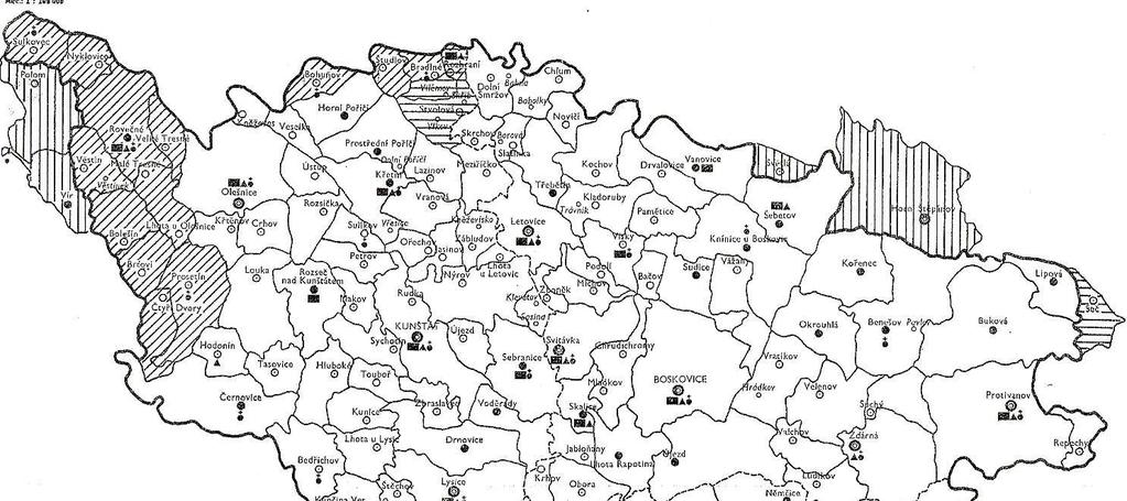 Příloha č. 2: Politický okres Boskovice stav k roku 1948 (Bartoš, J.