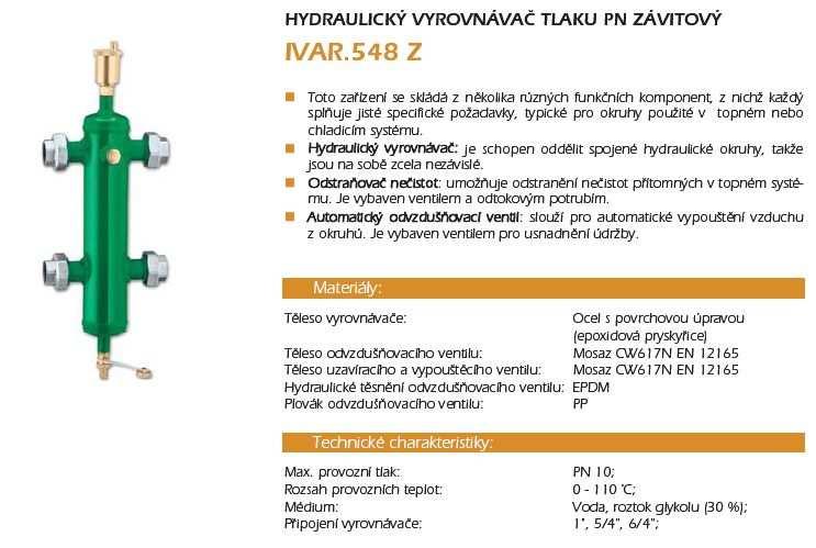 B 11.1 Návrh rozdělovače a sběrače B 11.2 Návrh hydraulického vyrovnávače tlaku Ivar.