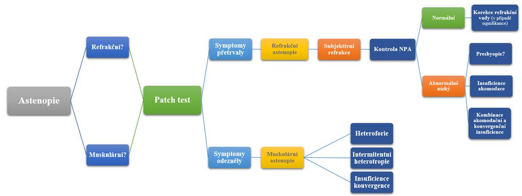 Obr.2: Schéma diferenciální diagnostiky astenopie