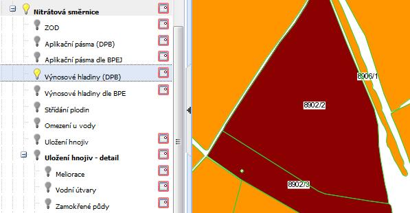 Obrázek 4: Detail záložky NS v LPIS na DPB, sekce