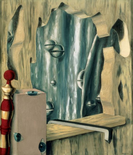 Obrázek 17 - René Magritte: Le Gouffre argente, 1926 Jediný příklad, který by se tomuto vzoru alespoň přibližoval, jsou Štyrského Akáty z roku 1931.