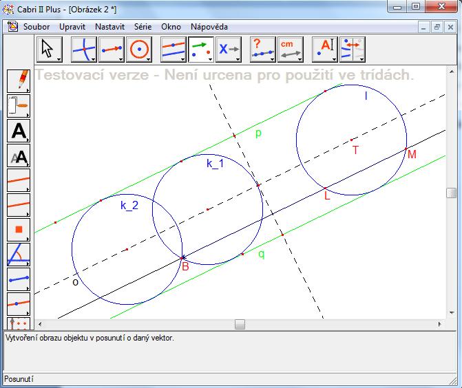 Pokud by uživatel chtěl tutéž Apolloniovu úlohu vyřešit v programu Cabri II Plus, využil by stejný postup konstrukce jako při práci v programu GeoGebra, neboť oba programy nabízí možnost