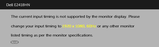Zprávy OSD Když monitor nepodporuje konkrétní režim rozlišení, zobrazí se