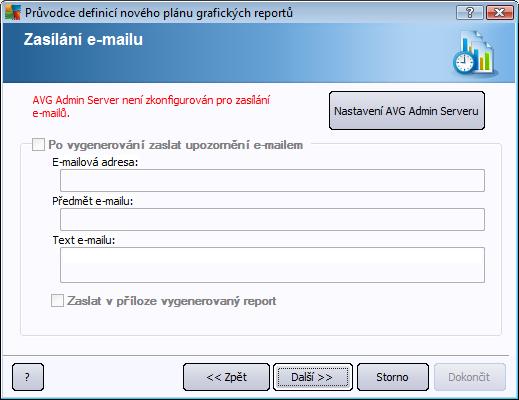 Pokud si budete přát odeslat report nebo notifikaci o vytvoření emailem, zaškrtně te políčko Po vygenerování zaslat upozorně ní emailem.