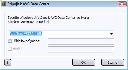 Obecná forma připojovacího řetě zce je: http://adresa_serveru:port, kde: adresa_serveru reprezentuje název či URL serveru, na kterém bě ží AVG Admin Server. port je port AVG Admin Serveru.