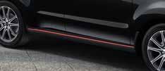 Boční prahy Boční prahy s červenou linií upoutají pozornost a zdůrazní elegantní, sportovní tvarování Vašeho vozu Soul.