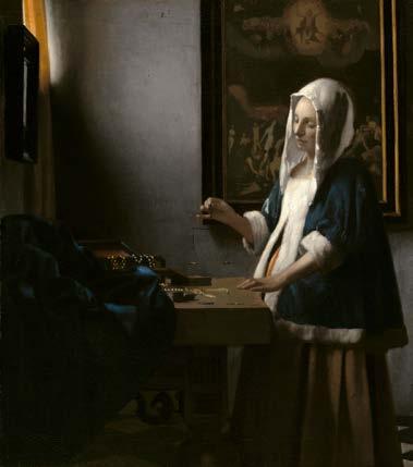 A přinesl mi Vermeerovy a Rembrandtovy rytiny, kvůli žlutým světlům a nazelenalým stínům, které ho zajímaly. Vliv holandského malíře Vermeera van Delft ze 17.