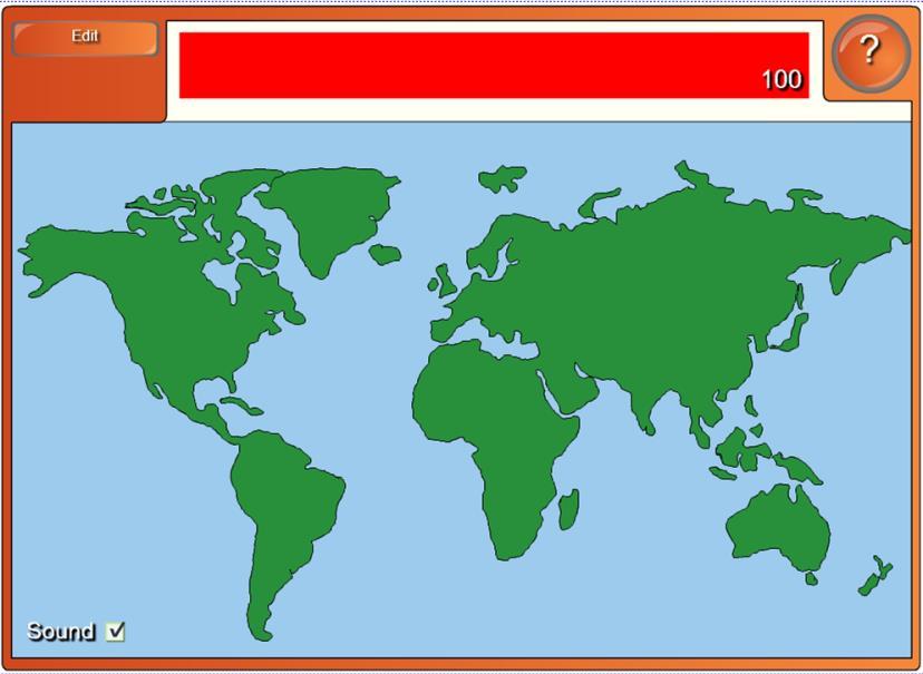 Aplikace Hot spots je vhodná v hodinách zeměpisu (viz. obr. 16), kde žáci určují např. hlavní města, státy, světadíly,.