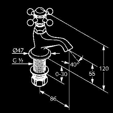 510140520 510144520 129,72 168,14 BIDET KLUDI ADLON bidetová batéria DN 8 rustikálne rukoväte trieda prietokového