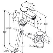 Eco-perlátor M 24 x 1 odpadová súprava G 1 1/4 flexibilné prípojky s nátrubkom Ø 10 mm stupeň hlučnosti I P-IX 19334/IZ chróm 375310575 70,90 KLUDI LOGO NEO