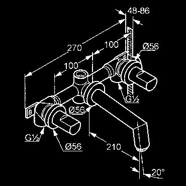 hrubé a vrchné zabudovanie vyloženie 210 mm chróm 571460530 642,57 KLUDI NEW   hrubé a vrchné