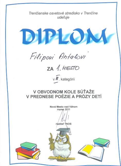 Bonus Ak ste všetko stihli, alebo chcete bonusové body Vytvorte pomocou hromadnej korešpondencie návrh na diplomy Budú to diplomy pre deti (takže nejaká farebnosť) Potrebujeme, aby učiteľ vyplnil do