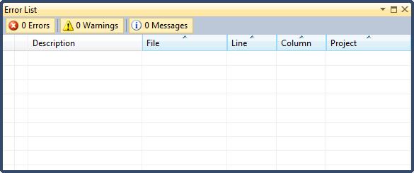 7: Beh konzolovej aplikácie jazyka C++ Opravovanie syntakticko-sémantických chýb programu jazyka C++ Ak v procese zostavovania programu zahlási Visual Studio 2010 chybu, tak zobrazíme podokno Error