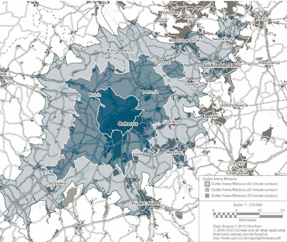 Catchment area analysis Analysis of the catchment area was created by Cushman & Wakefield, using the methodology reputable and independent agencies CACI, specializing in the analysis of catchment