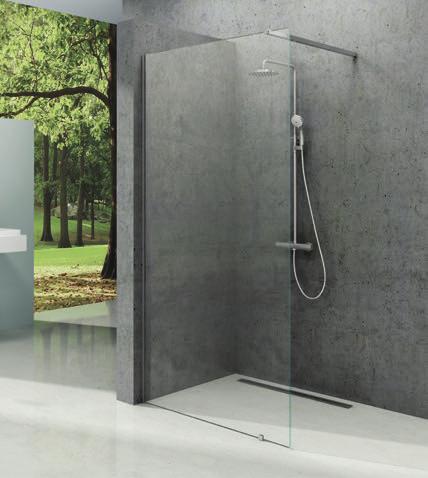 Kovová vzpěra - součástí sprchového řešení Walk-In jsou jedna až dvě decentní vzpěry,