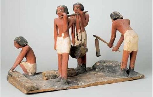 Zbývající tři modely produkce cihel pocházejí z Dér el-berši, která byla uţívána jako pohřebiště po celou historii Egypta, zvláště pak ve Střední říši se zde nechávali pohřbívat vysocí hodnostáři.