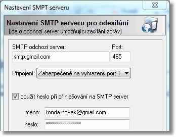 (komunikace s tímto SMTP serverem totiž probíhá šifrovaná) Příklad: @jina-adresa.cz Pokud máte svoji schránku někde jinde (např www.centrum.