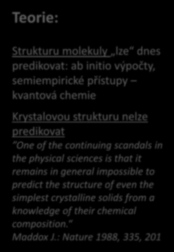 semiempirické přístupy kvantová chemie Krystalovou strukturu nelze