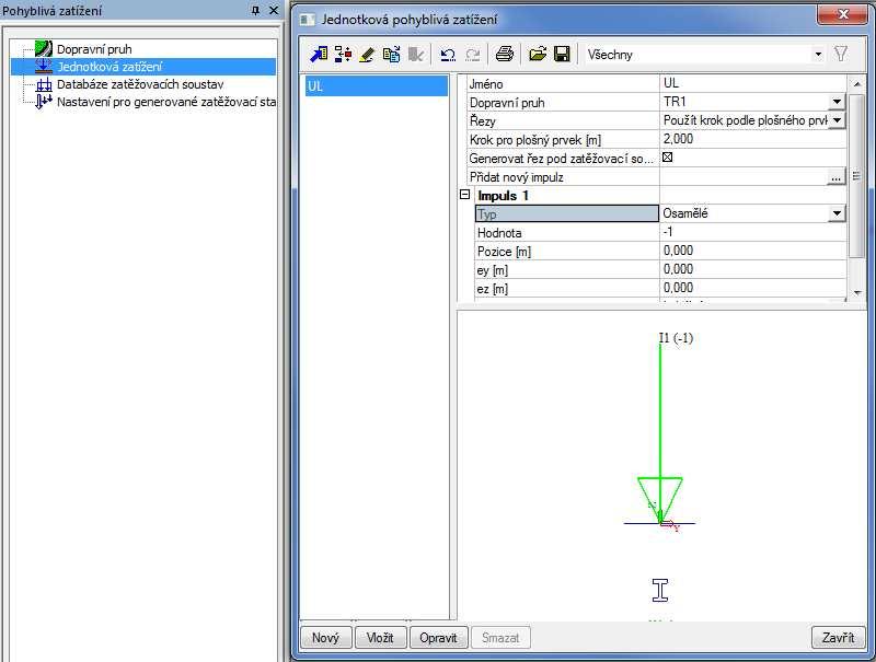 4.1.3 Jedntkvá zatížení Nvé jedntkvé zatížení zadáme hned další funkcí Jedntkvá zatížení.