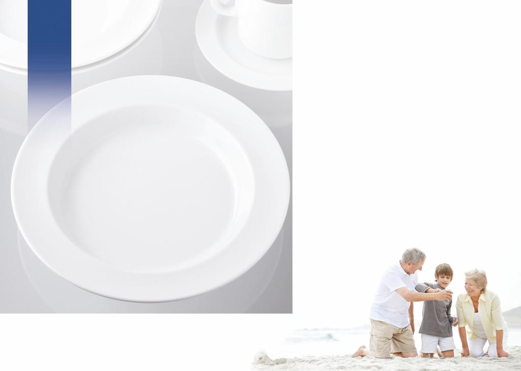 Ergonomický talíř optimální design se zvýrazněnou hranou dovoluje bezpečné nabrání jídla, zvláště pro pohybově handicapované lidi.