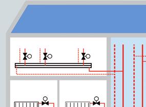 Dům ventilů Výroba Rozvod Spotřeba/Užití Spotřeba/Užití Chladicí stropy Pro tuto aplikaci jsou typické: malé teplotní rozdíly a velké objemové průtoky; požadavek na jednoduchou montáž,