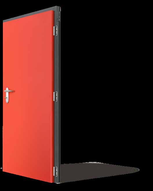 Protipožiarne oceľové dvere DEFENDOOR DFM dopĺňa inovatívna hliníková zárubňa.
