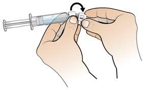 : Abyste předešli možné kontaminaci přípravku, nedotýkejte se zátky injekční lahvičky ani špičky adaptéru. 3. Odstraňte a zlikvidujte obal adaptéru. 4.