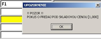 Modul WIN PROLEM Sklad Upozornenie na predaj pod nákupnú priemernú cenu. (od 08/2011) Môžete si nastaviť upozornenie na predaj pod nákupnú cenu.