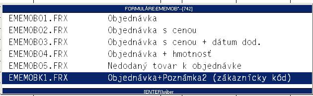 Využitie kódu na dokladoch a tlač. Pri vytváraní dokladov v časti VSTUP/OPRAVA ( výdajky, objednávky.